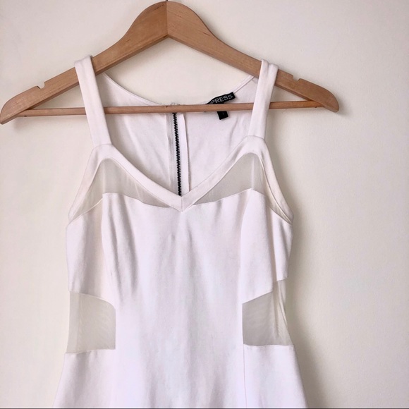 Express White Dress with Sheer Size 2 - Picture 4 of 9
